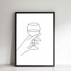 Hand Holding Wine Glass Print