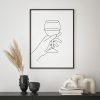 Hand Holding Wine Glass Print - Image 2